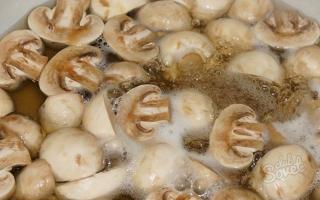 How long should you cook the champignons until they are done?