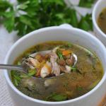 Creamy chicken and lentil soup