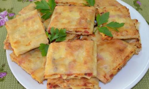 Fried lavash with fillings