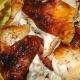 Chicken baked with honey in the oven