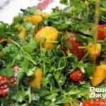 Salat mit Koriander – die leckersten Snacks für Feiertage und jeden Tag. So servieren und dekorieren Sie Salat mit Koriander und Tomaten